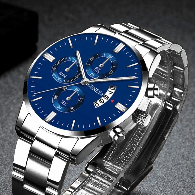 الساعات الرجالية Montre الفخمة الشهيرة المصنوعه من الفولاذ المقاوم للصدأ مع التقويم الموضة الجلدية كوارتز — شراء أونلاين إيزنولوجي مصر