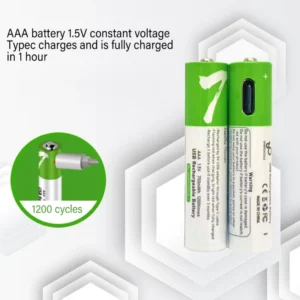 بطارية USB AAA قابلة لإعادة الشحن شاحن Type C